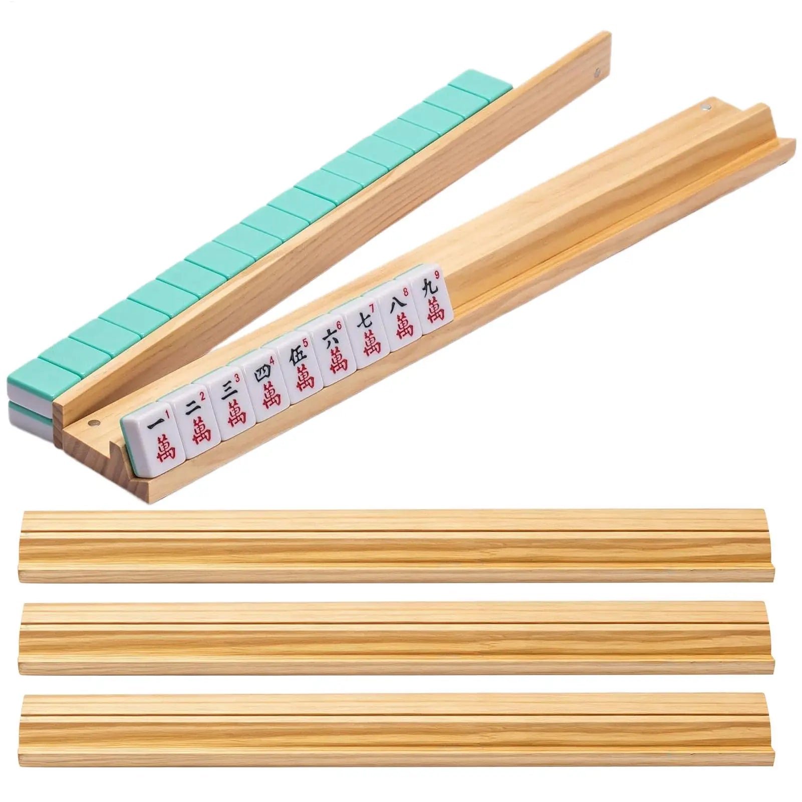 Mahjong Pushers and Racks 4-Piece Portable Modern Mahjong Racks with Pushers Set of 4 for Adults Family Traveler Home Outdoor Zpaxo Default Title