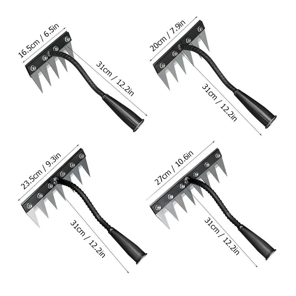 Multi-Tooth Metal Garden Rake – Weeding & Soil Loosening Tool Garden Hand Rake Zpaxo