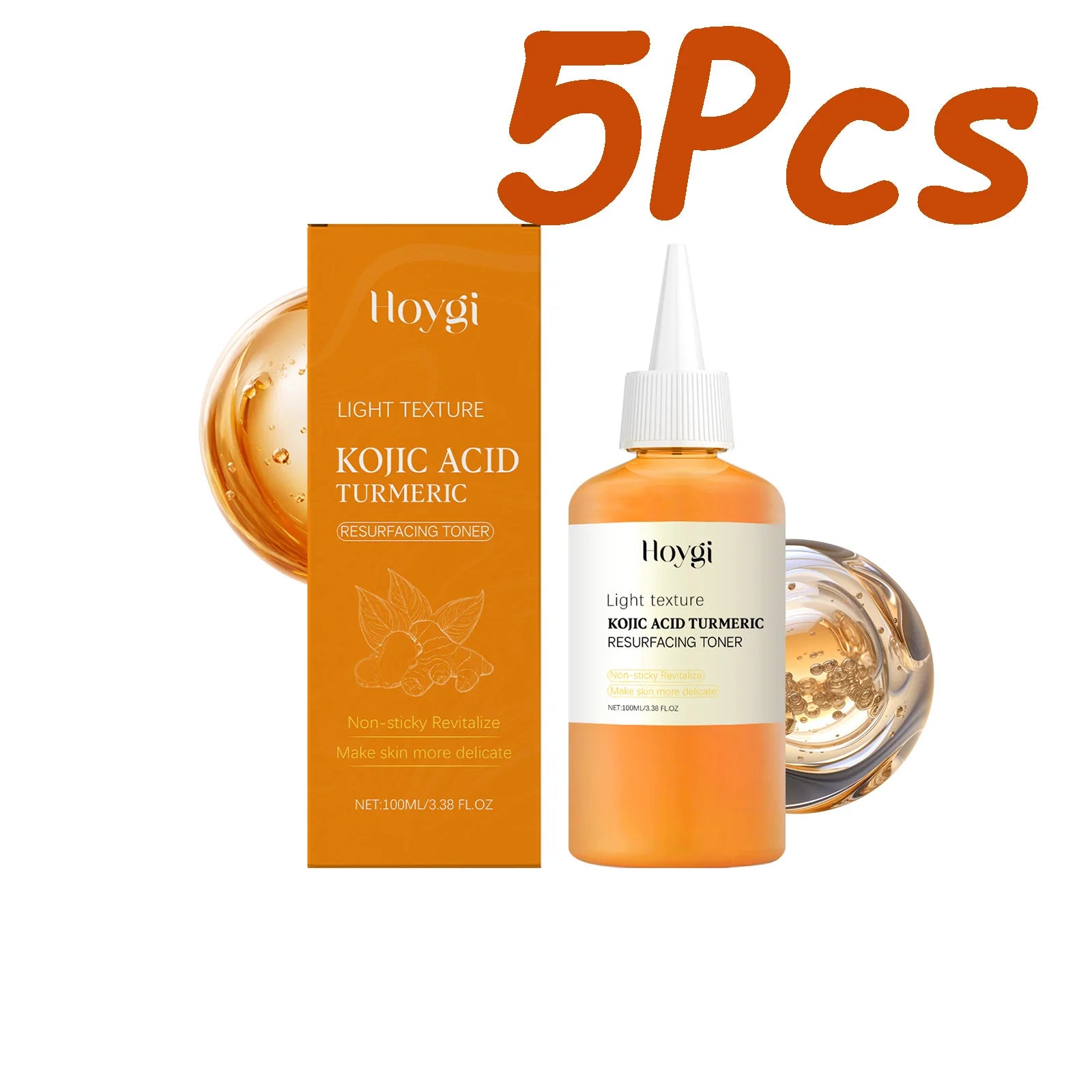 Hoygi Kojic Acid Turmeric Brightening Toner | Pore Minimizing Brightening Face Toner Zpaxo 5 x 100ml Boxed
