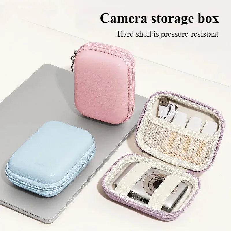 PU Leather Hard Shell Digital CCD Camera Case Small Travel Cameras