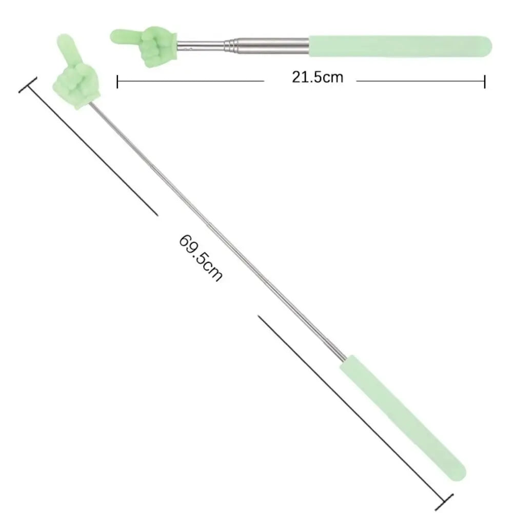 Stainless Steel Teaching Pointer Telescopic Rod Finger Design Teaching Stick Classroom Finger Pointer Teachers School Supplies Zpaxo