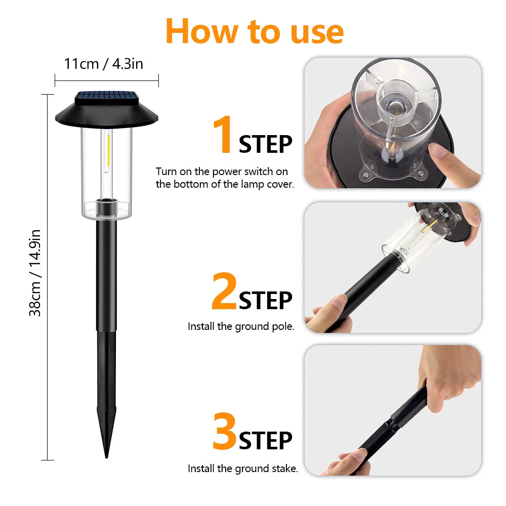 Solar Pathway Lights Outdoor 1/4Pcs Solar Powered Garden Lights Waterproof Decor Landscape Lighting Yard Lawn Walkway Driveway Zpaxo