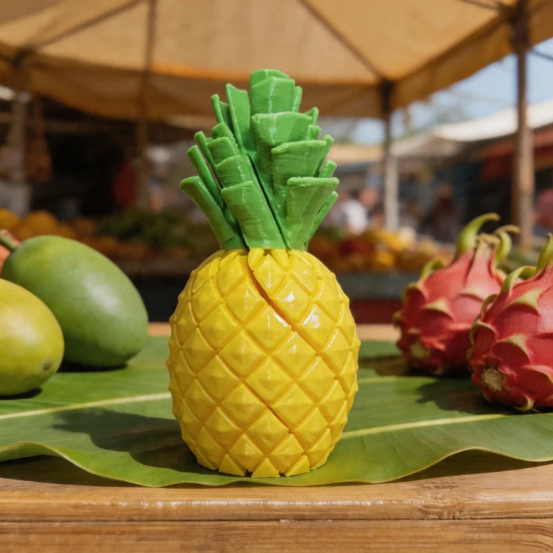 3D-Printed Stress-Relief Pineapple Toy: Creative Rotating Finger Squeezer and Fun Desktop Ornament