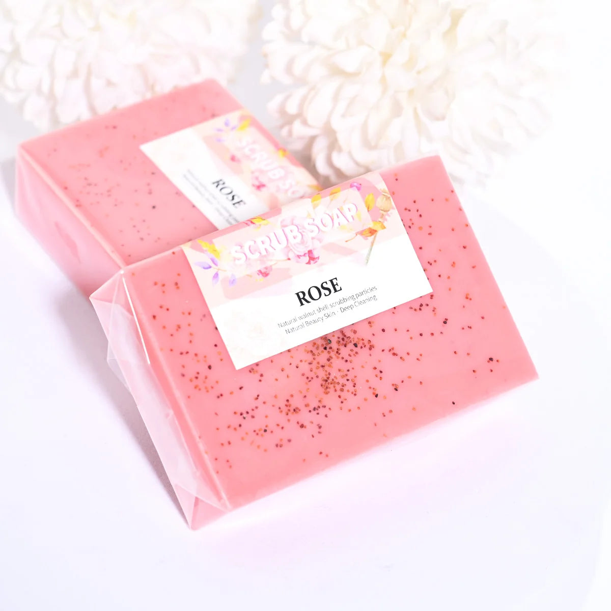 Rose Essential Oil Walnut Exfoliating Handmade Facial Soap 100g Exfoliating Face Soap Zpaxo