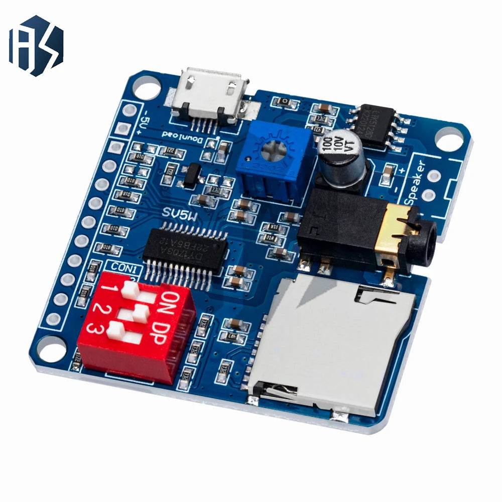 5W Class D MP3 Amplifier Module, SD TF Card UART Serial Control Audio Board for Arduino Zpaxo