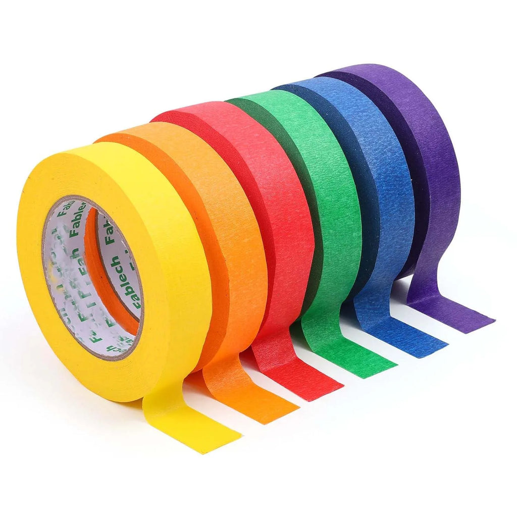 Rainbow Colored Masking Tape 6 Rolls – Art, Craft & DIY Painter's Colored Masking Tape Zpaxo
