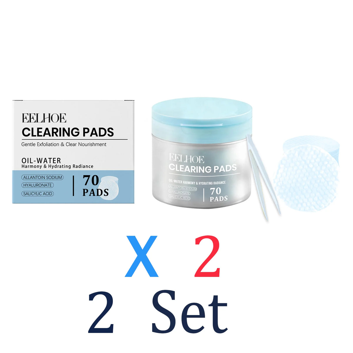70 Pads Salicylic Acid Facial Toner Pads Hydrating Gentle Exfoliating Pad for Daily Use Deep Moisturizing Smoothing Skin Texture Zpaxo 2 Set