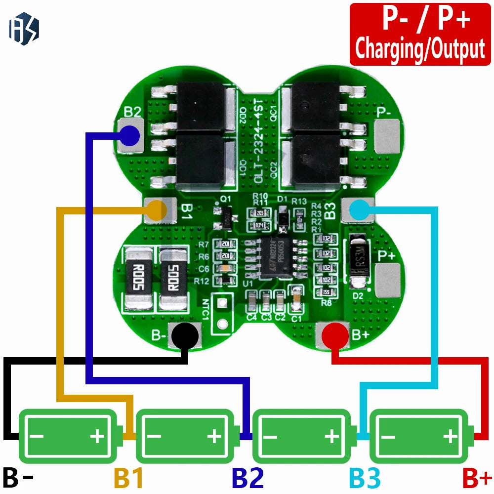 4S 16 8V Ternary 25A BMS Lithium Battery Protection Board Power Tool Zpaxo