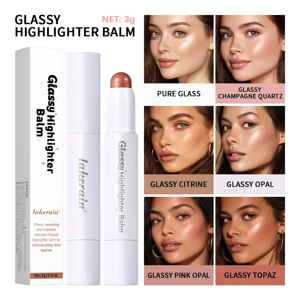 Glassy Highlighter Balm Stick – Lips, Eyes, Cheeks & Body Highlighter Balm Stick Zpaxo