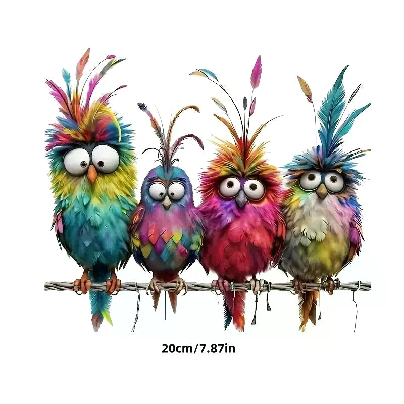 For Windows Glass Wall Mirror Festival Home Decoration Decals Funny Bird Creative Glass Window Decorative Stickers Zpaxo