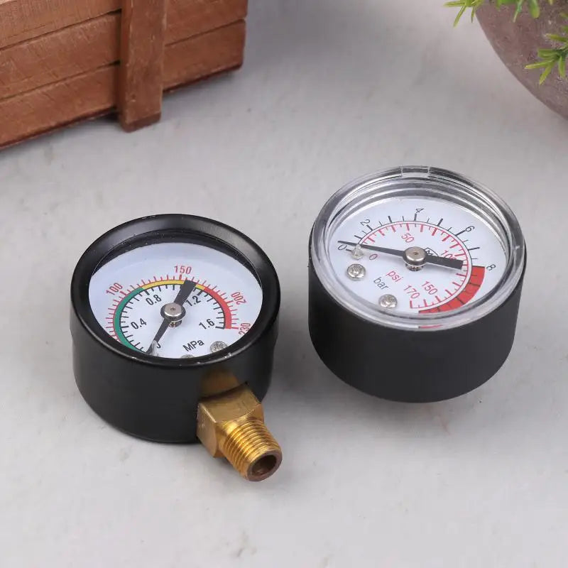 1Pc Pressure Gauge Air Compressor Pneumatic Hydraulic Fluid 0-12Bar / 0-170PSI Easy To Read Dial Measuring Instrument Zpaxo