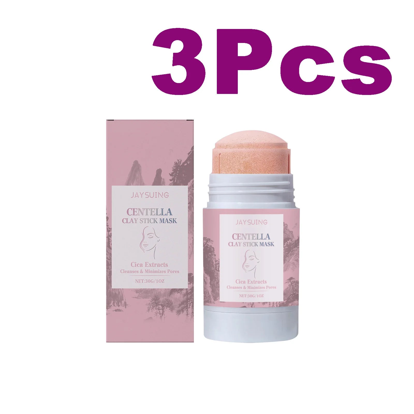 Centella Asiatica Clay Stick Mask – Pore Cleanser & Blackhead Remover Clay Face Mask Zpaxo 3 x 30g Boxed