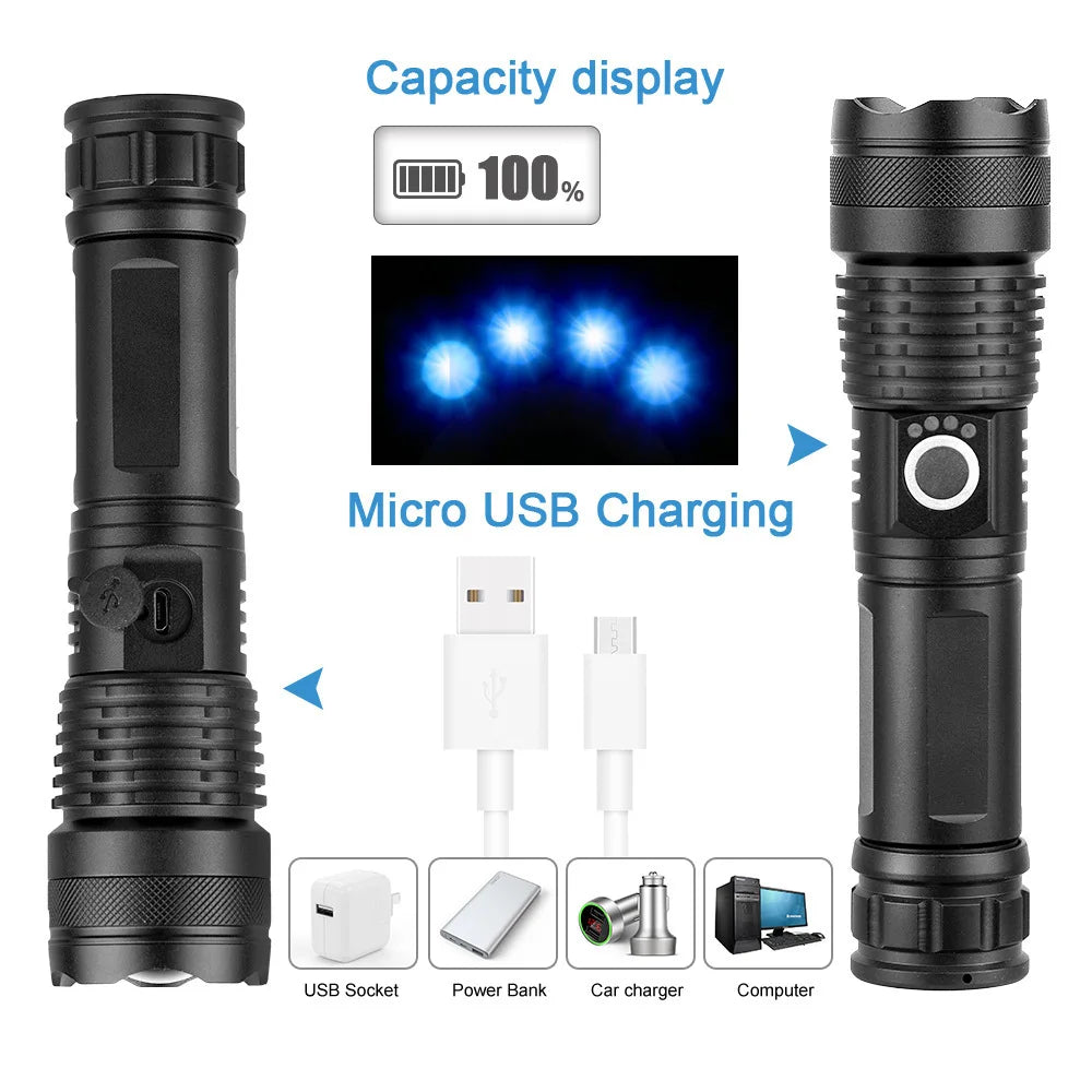 ESMARTER X71 USB Rechargeable LED Flashlight | Zoomable Torch