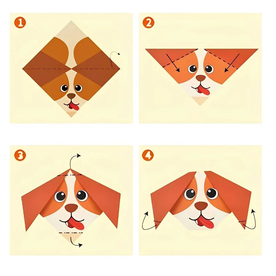 54/108 Sheets Animal Life Origami Kit for Beginners Creative Paper Projects Vibrant Paper Stress Relief Craft Gift Origami JXB Zpaxo