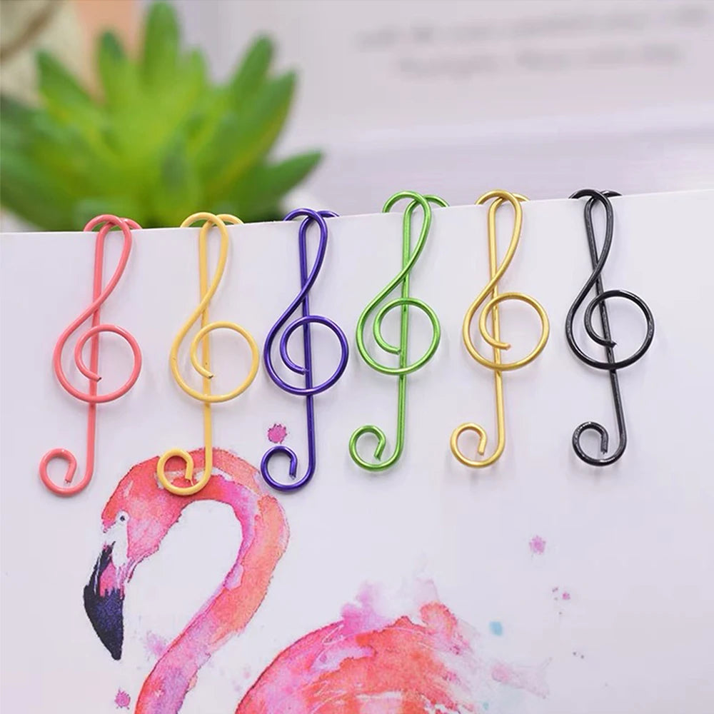 20/40/50Pcs Metal Paper Clips Cat Dog Musical Notes Assorted Color Paperclips Bookmark Teacher Students Office Supplies Zpaxo