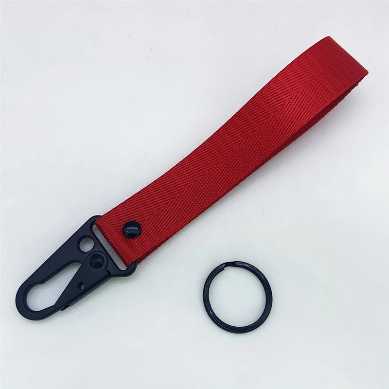 Universal Car Keychain Lanyard Hanging Strap Metal Key Holder Ring
