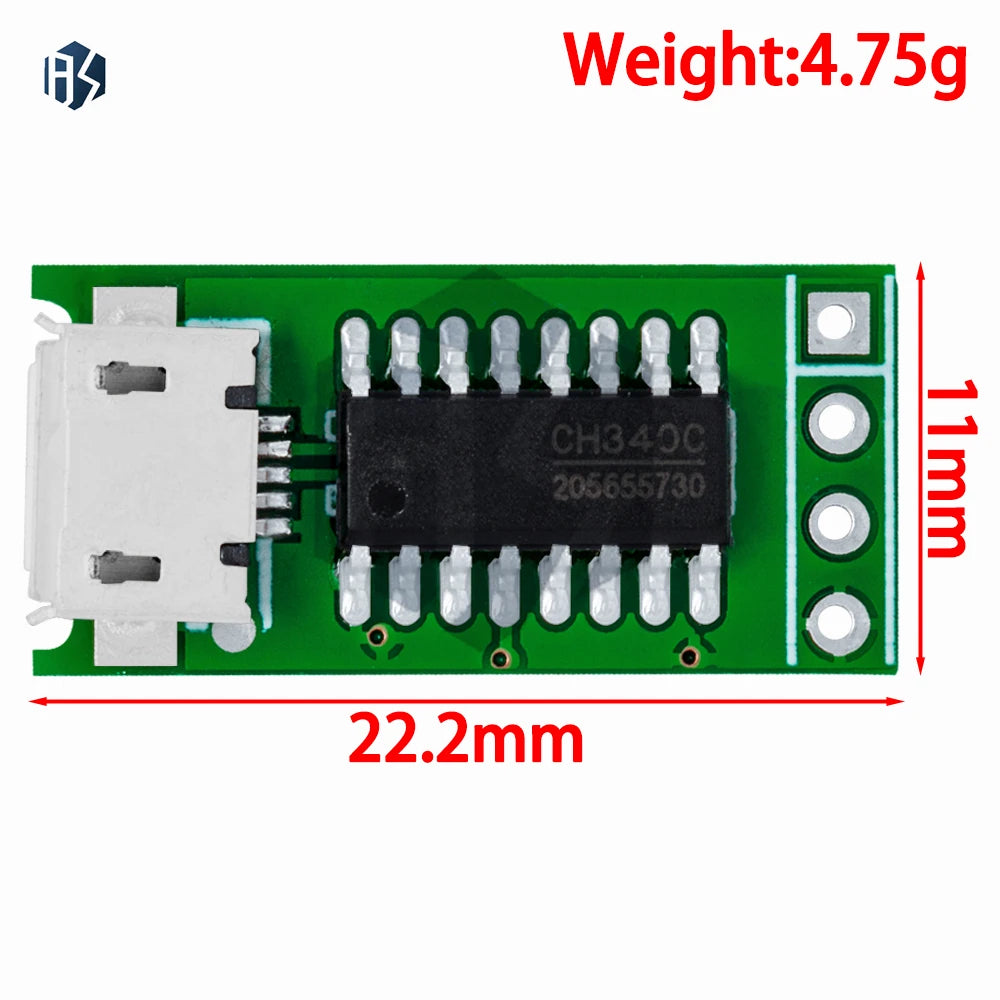 CH340C USB-TTL ISP Programmer Module, 3.3V/5V, Replace CP2102 CH340G with Wires for STM32 51 MCU Zpaxo