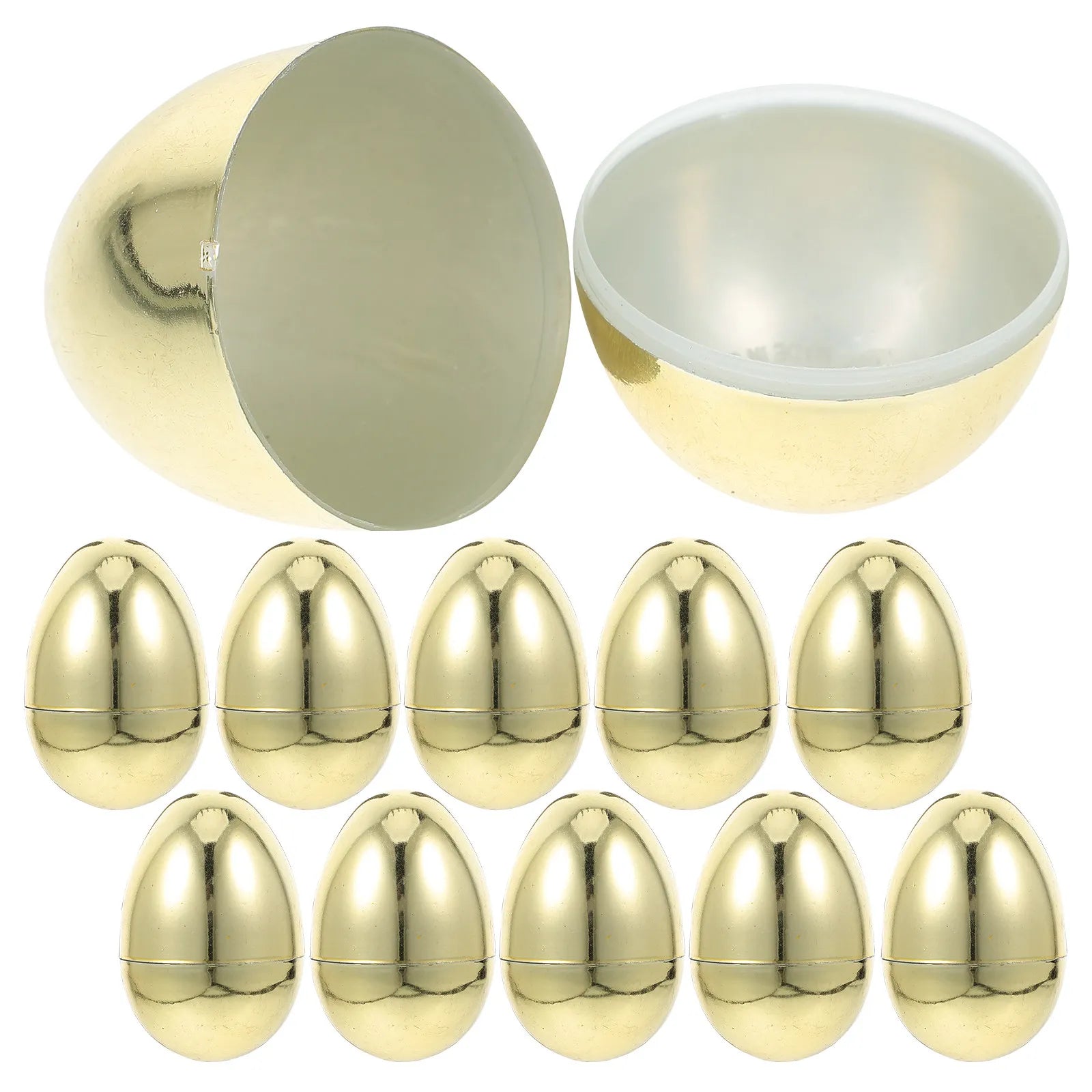 Golden Plastic Easter Eggs Fillable Candy Boxes Party Decorations