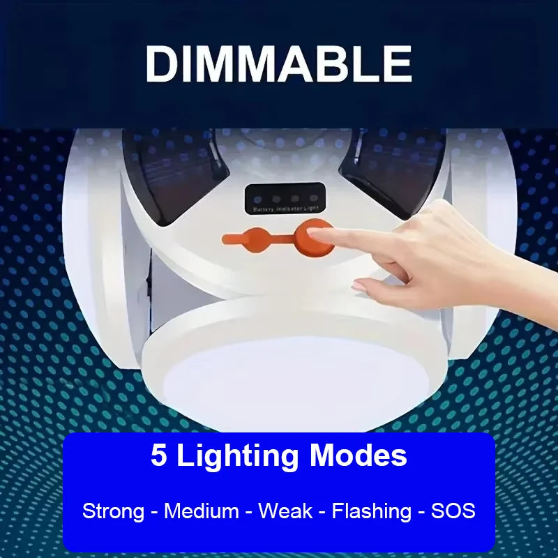 Solar USB Rechargeable Camping Lantern – Foldable LED Lamp