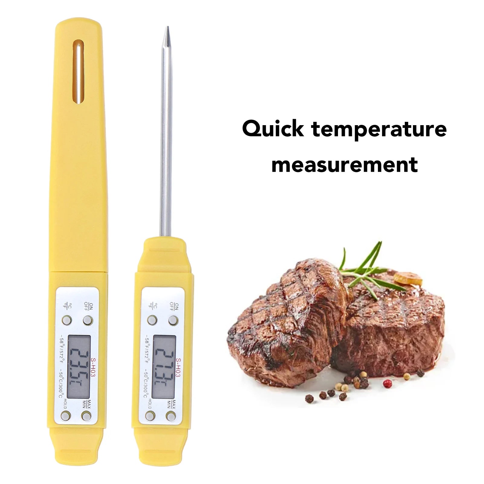 Digital Food Thermometer Automatic Calibration Pen Accuracy Electronic