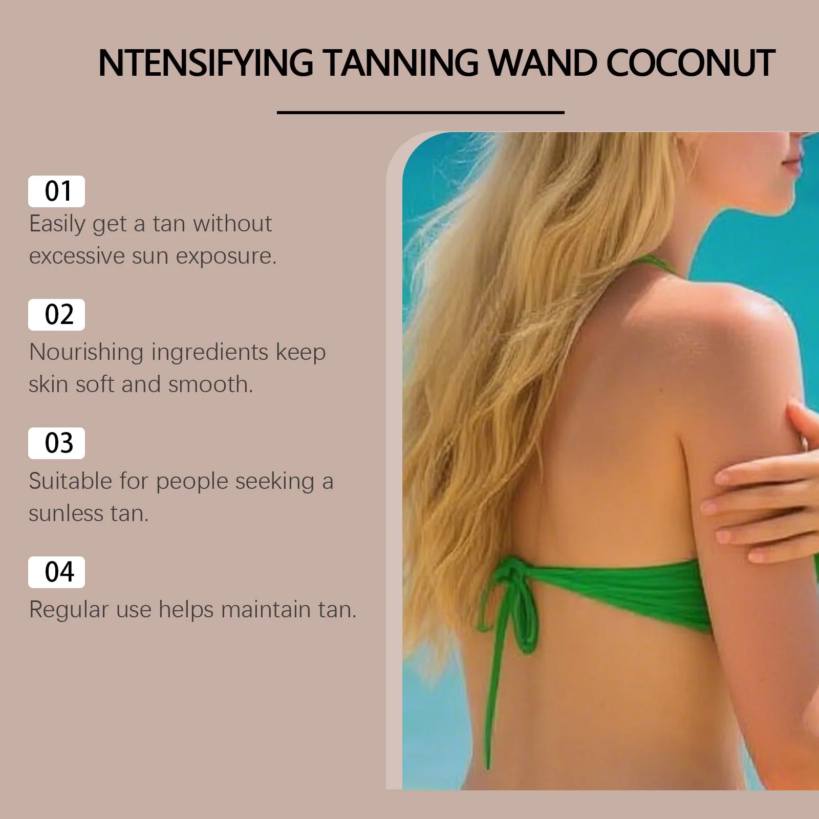 Coconut Self-Tanning Stick – Sun-Free Bronze Glow & Hydration Self-Tanning Bronzer Zpaxo