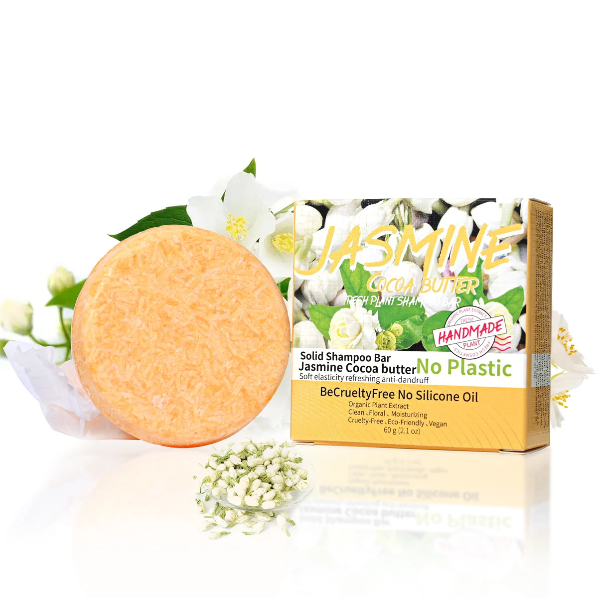 Jasmine Scented Handmade Shampoo Solid Shampoo Stick Plant Essential Oil Soap Oil Control And Refreshing Soap Zpaxo