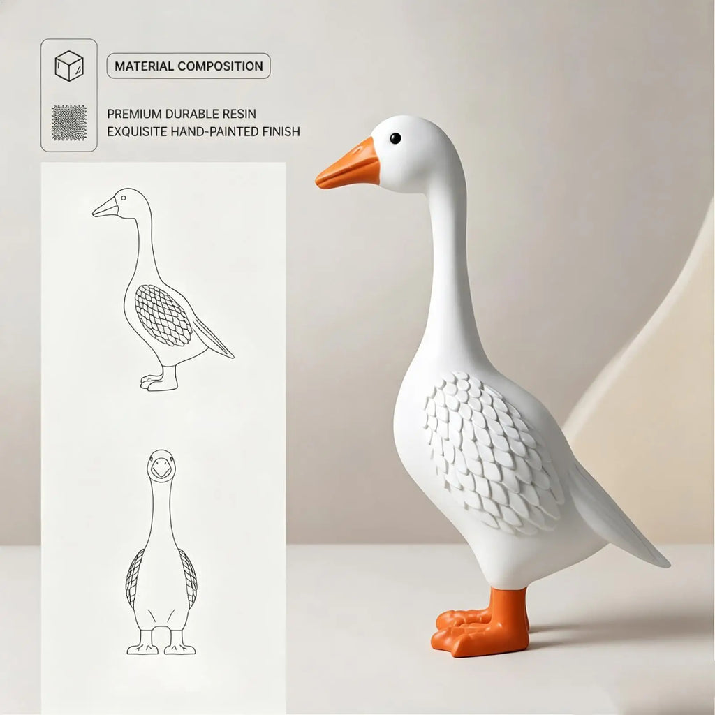 Porch Goose Statue 1PC Resin statue Goose Decor for Porch Outdoor Garden Yard Lawn Patio Entryway Farmhouse Home Decor Zpaxo