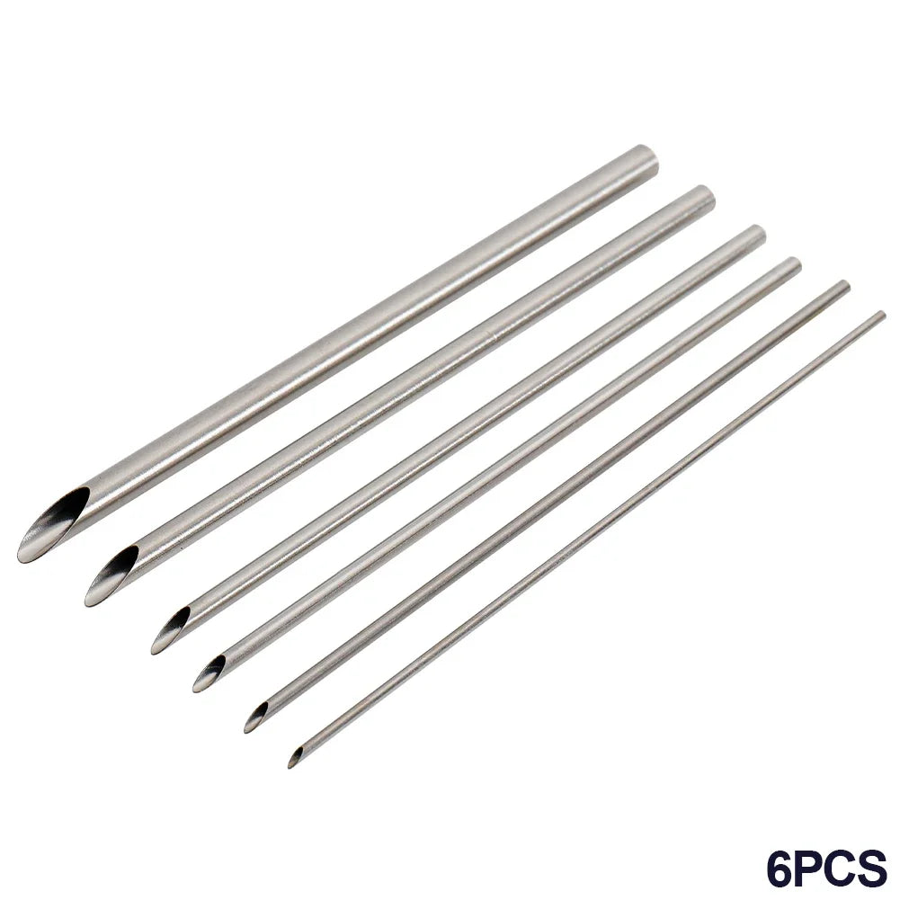 6PCS/Set of Stainless Steel Hole Puncher Carving Sculpture Modeling Pottery Cutting and Punching Ceramic Polymer Clay Tools Zpaxo 6PCS