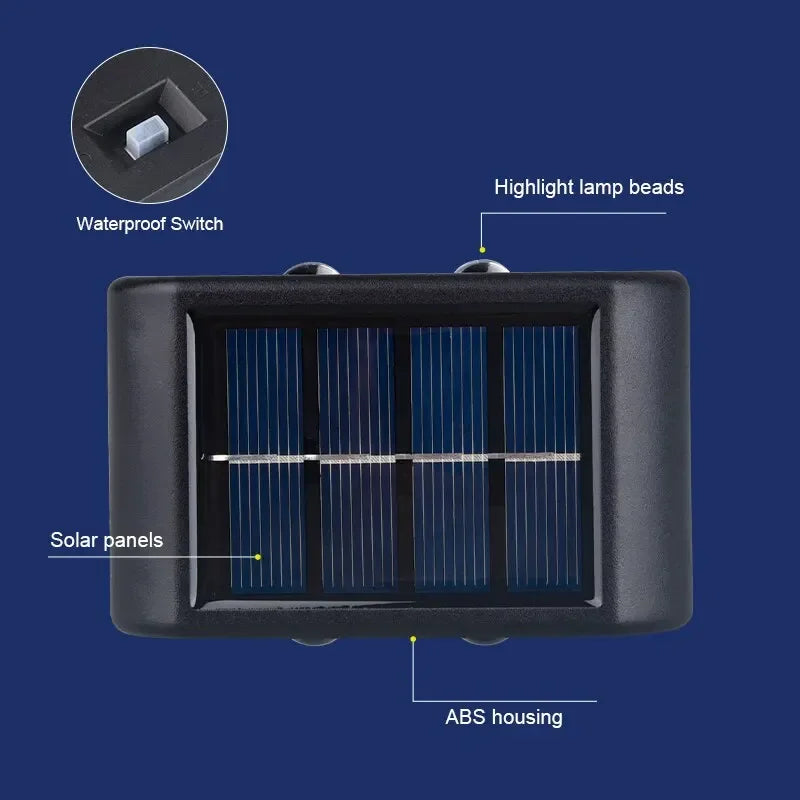 Solar LED Wall Light IP65 Waterproof – Garden & Courtyard Lamp
