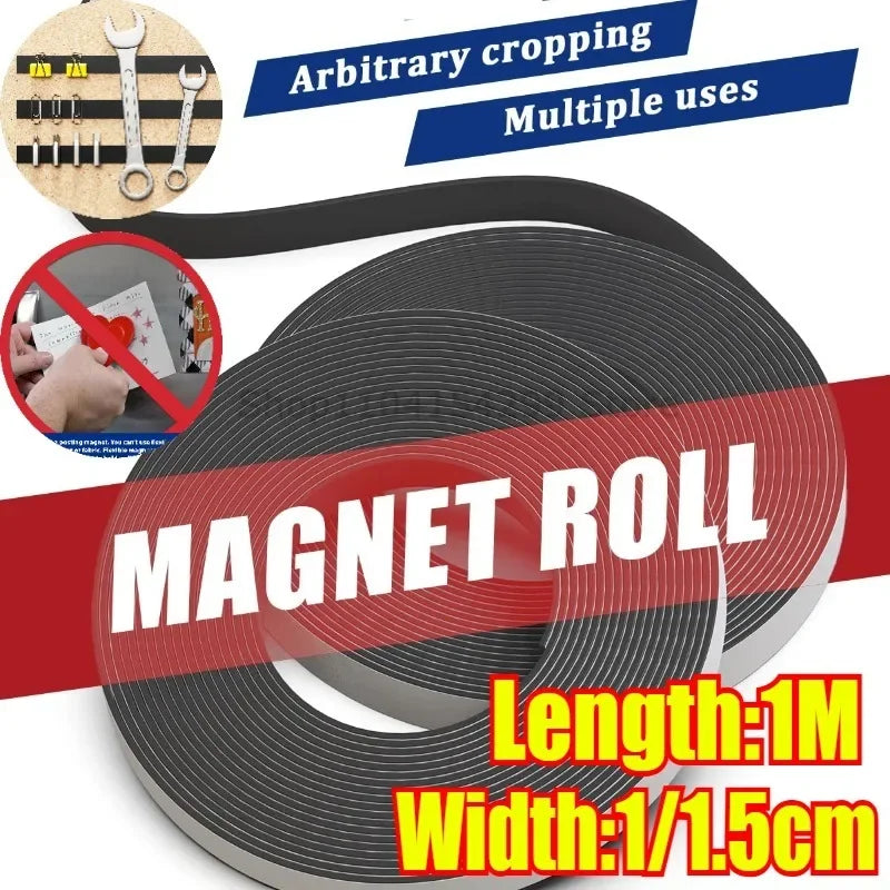 Self Adhesive Magnetic Strips Strong Magnetic Tape Flexible Magnet Strip for Fridge DIY Photo Poster Office Rubber Magnets Zpaxo