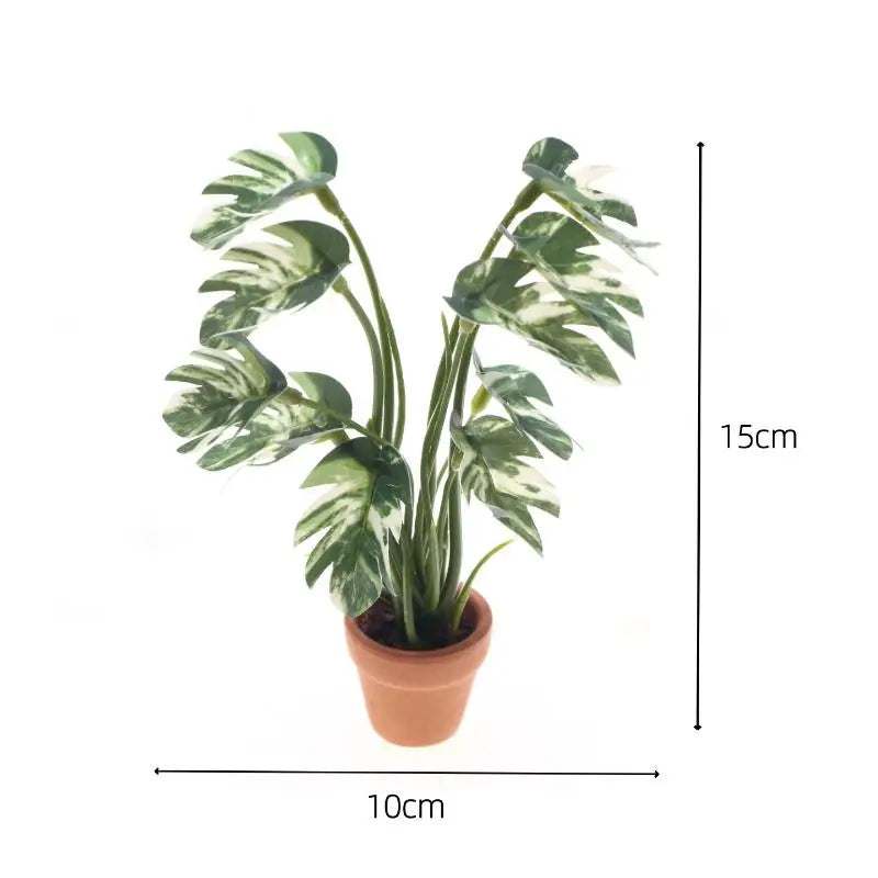 ▶1Pcs 1:12 Dollhouse Simulation Green Plant Potted Model Doll Home Living Room Decoration Micro Landscape Garden Scene Ornament Zpaxo Style7