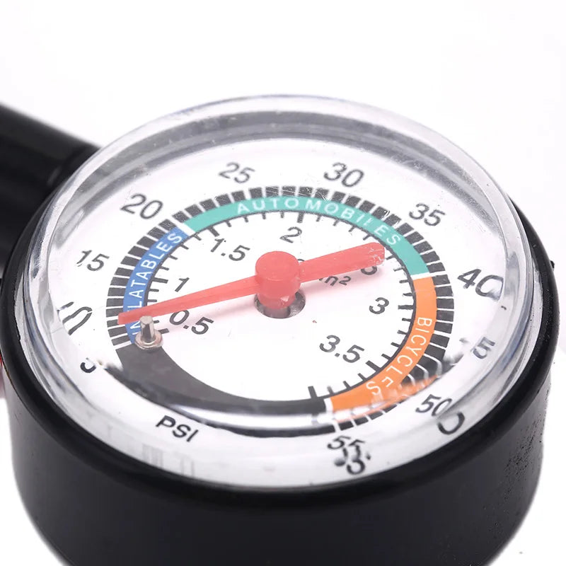 0–50 PSI Dial Tire Pressure Gauge – Car, Motorcycle & Bike