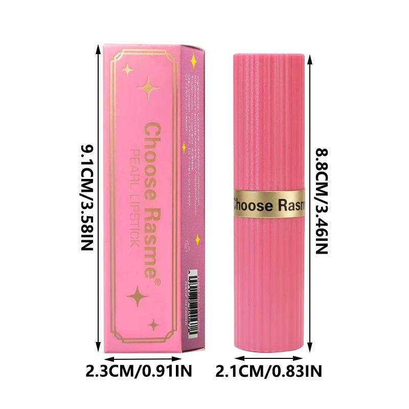Pearlescent Pink Glitter Velvet Lipstick Delicate Pearl Shimmer Diamond Lipstick Waterproof Long Lasting Women Makeup Cosmetic Zpaxo