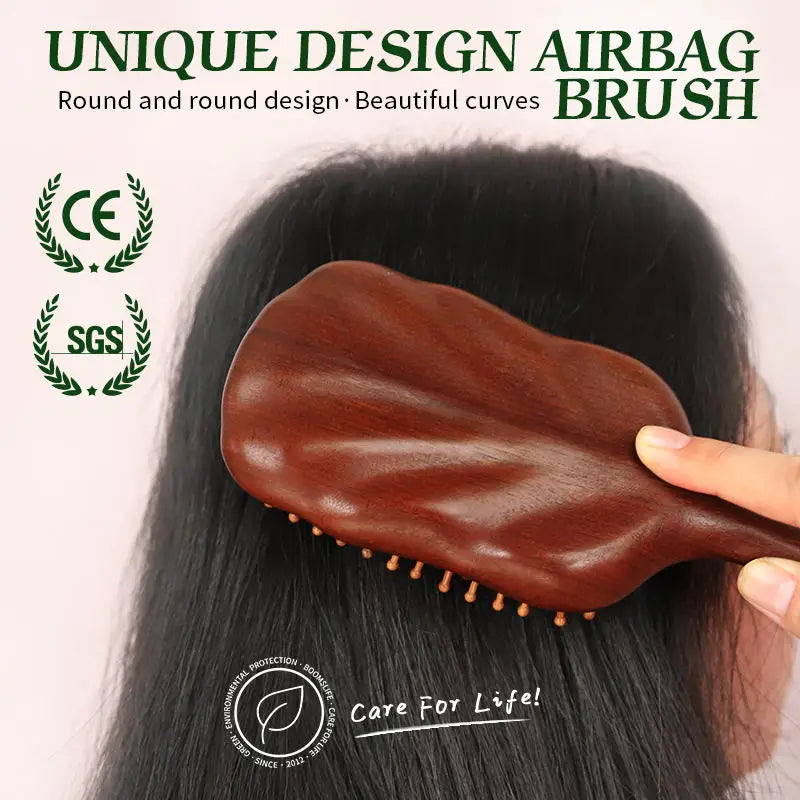 Luxurious Sandalwood Hair Brush Women Custom Wide Teeth Paddle Hairbrush Wooden Comb for Hair Massage Scalp Brush Brosse Cheveux Zpaxo