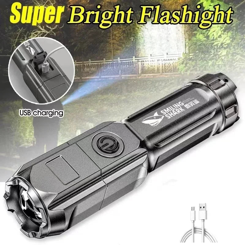 ESMARTER USB Rechargeable LED Flashlight – Zoomable 500LM Torch