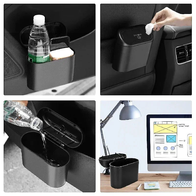 Car Trash Can with Lid Leak-proof Dustbin Mini Automotive Accessories for Car Door Cup Holder Seat Back Zpaxo