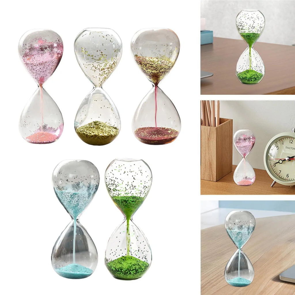 Glitter Glass Sand Timer Hourglass – Yoga, Decor & Gift Decorative Sand Timer Zpaxo