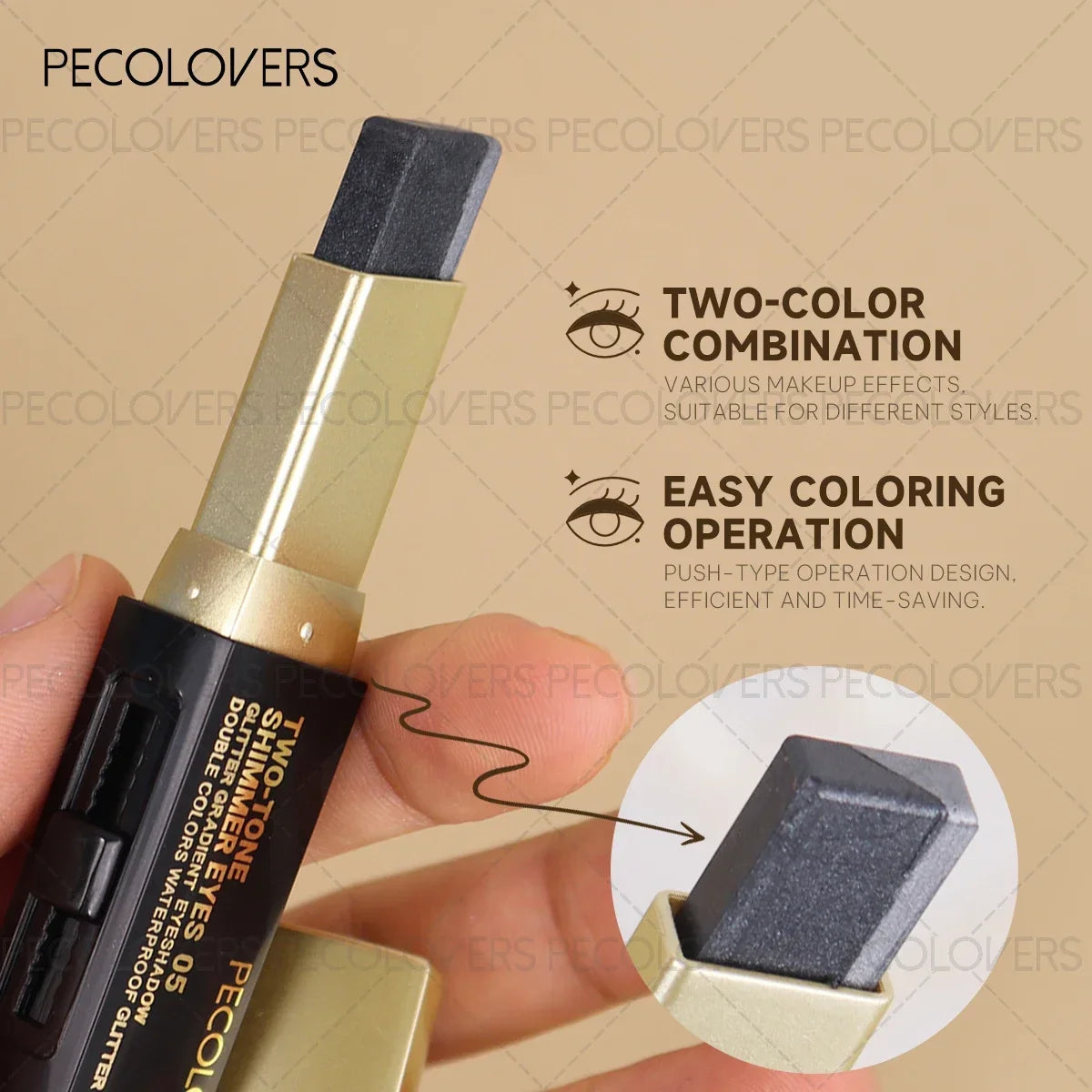 Metallic Shimmer Duo Eyeshadow Stick Pearlescent Matte Multiple Zpaxo