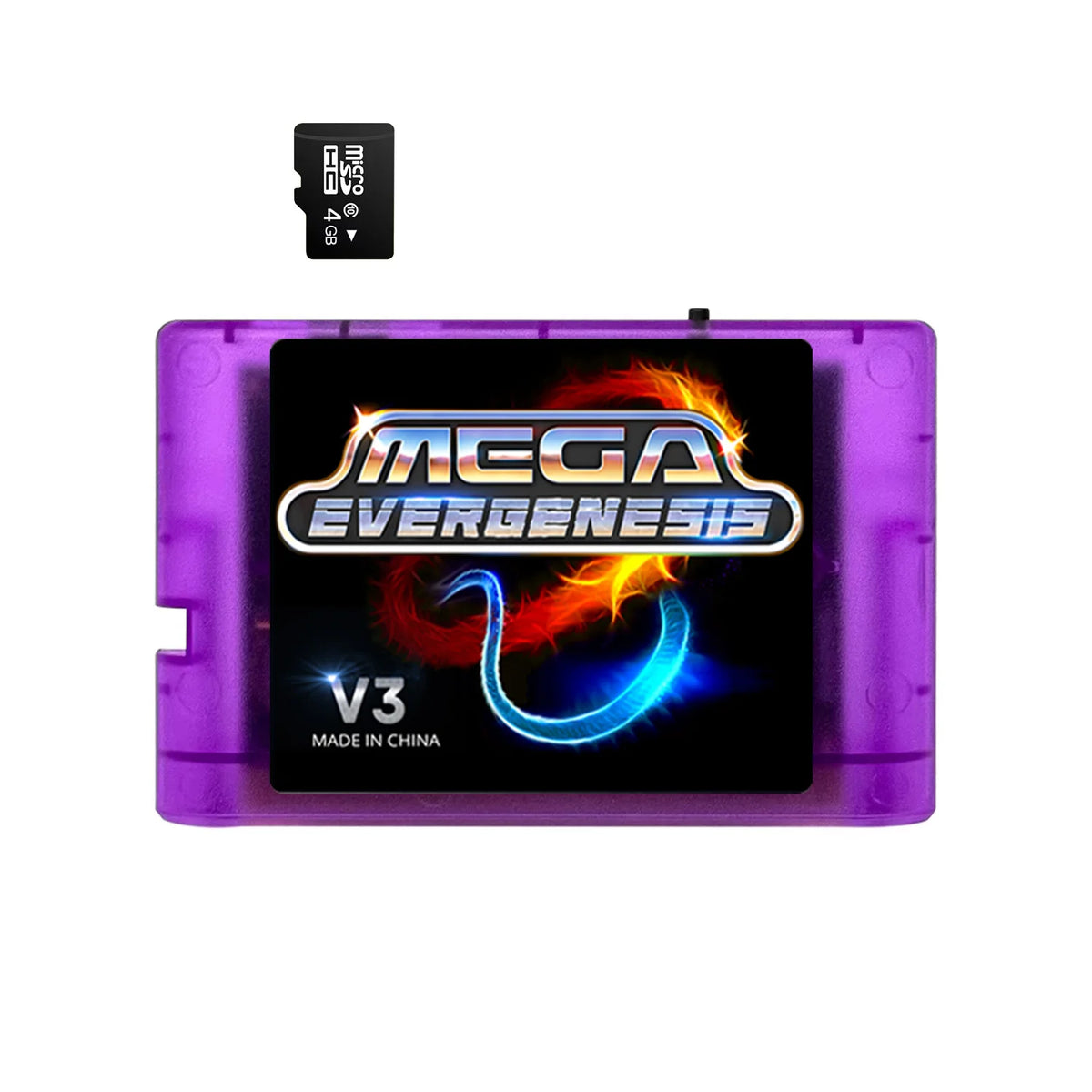3000 in 1 MD V3 Pro Game Cartridges EDMD FlashCard For SEGA Genesis Mage Drive 16Bit Video Game Console Free With 4G TF Card Zpaxo Purple