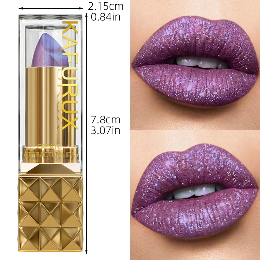 Sexy Glitter Lipstick Flash Lasting Easy Diamond Lip Tint Shiny
