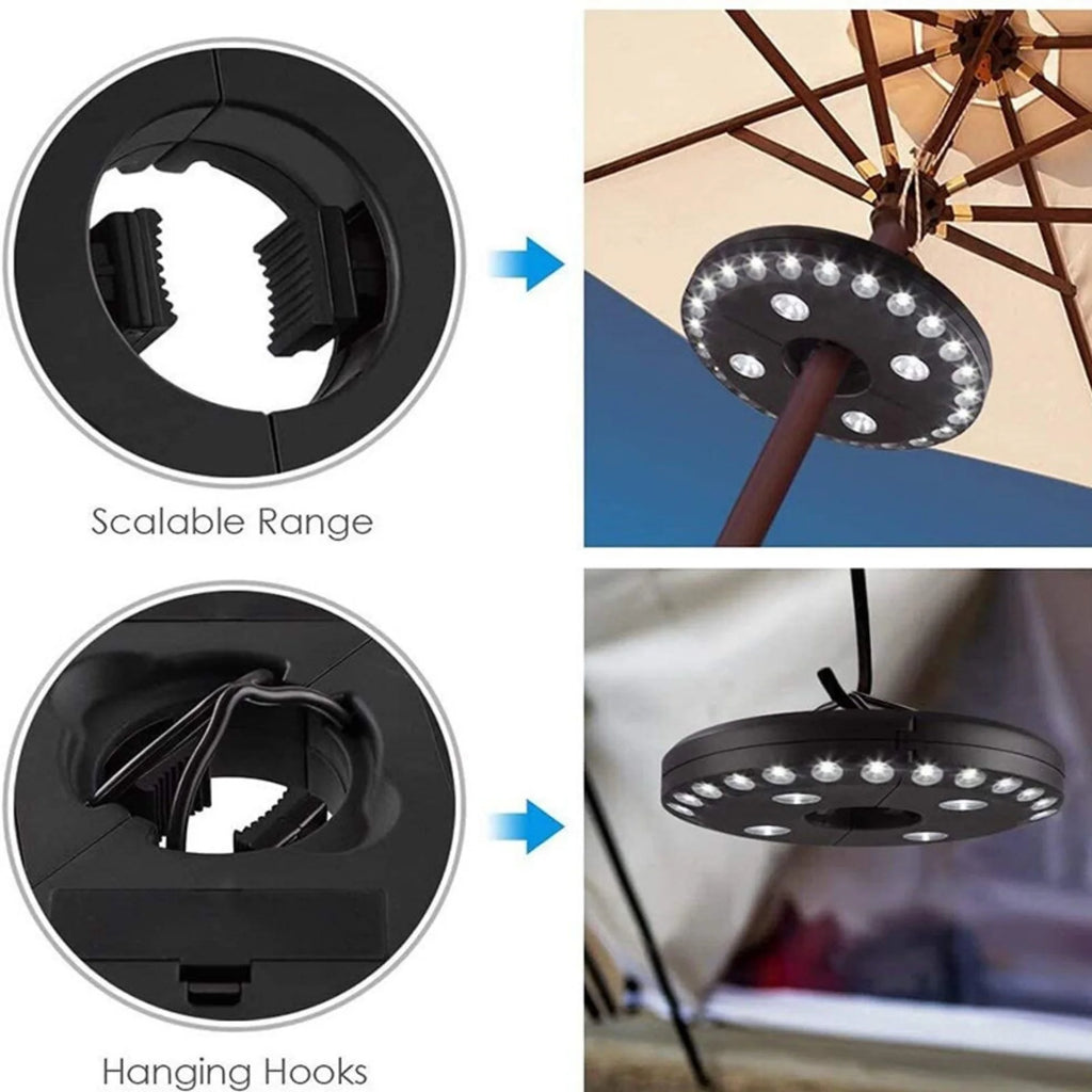 28 LEDs Patio Umbrella Light Parasol Beach 3 Brightness Modes Garden