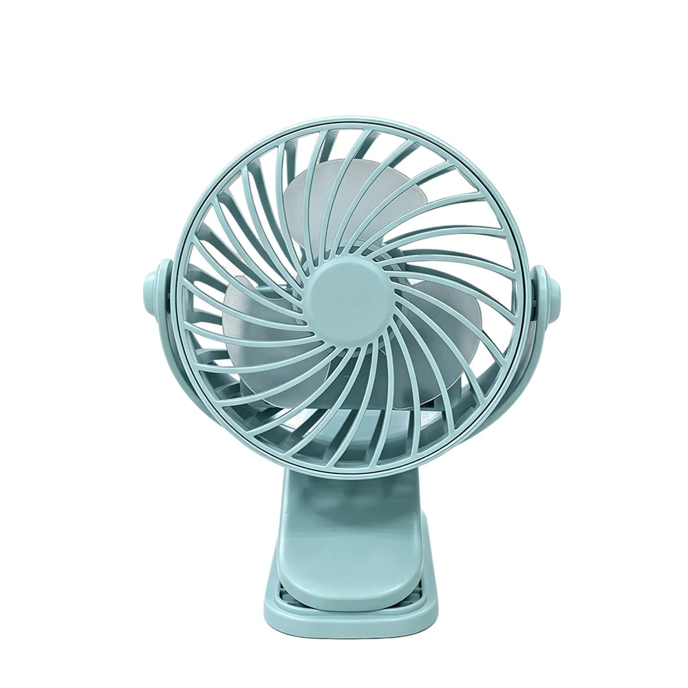 Portable Car Fan Mini Clip USB Rechargeable Cooling 360 Rotatable Zpaxo Blue