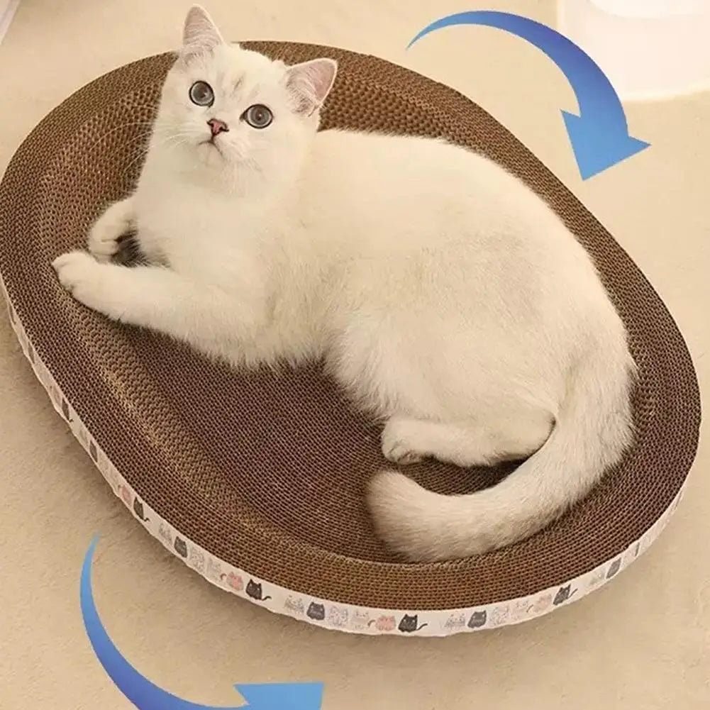 Corrugated Cat Scratcher Cat Scrapers Round Oval Grinding Claw Toys for Cats Wear-Resistant Cat Bed Nest Interactive Accessories Zpaxo