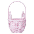 Easter Mini Handmade Rabbit Baskets Handle Cartoon Woven Ear