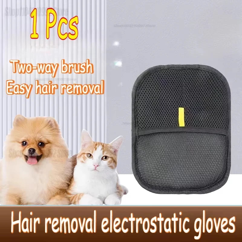 Pet Hair Remover Brush Kitten Hair Remover Gloves Deshedding Brush Glove for Dog Cat Double-Sided Fur Hair Cleaning for Carpet Zpaxo 1PCS 1
