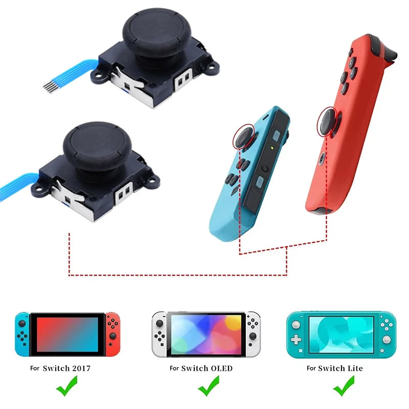 Replacement Joystick Switch 3D Analog Thumb Stick Lite OLED Joycon