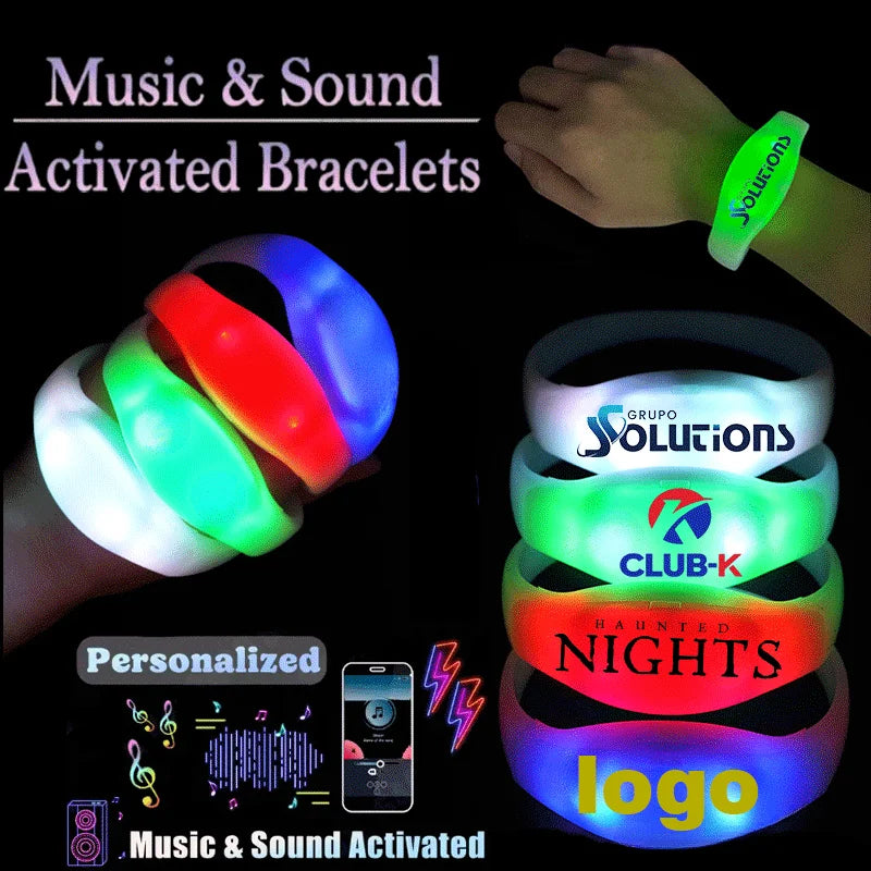 Customizable Music-activated Light-up Bracelets LED Wedding Birthday
