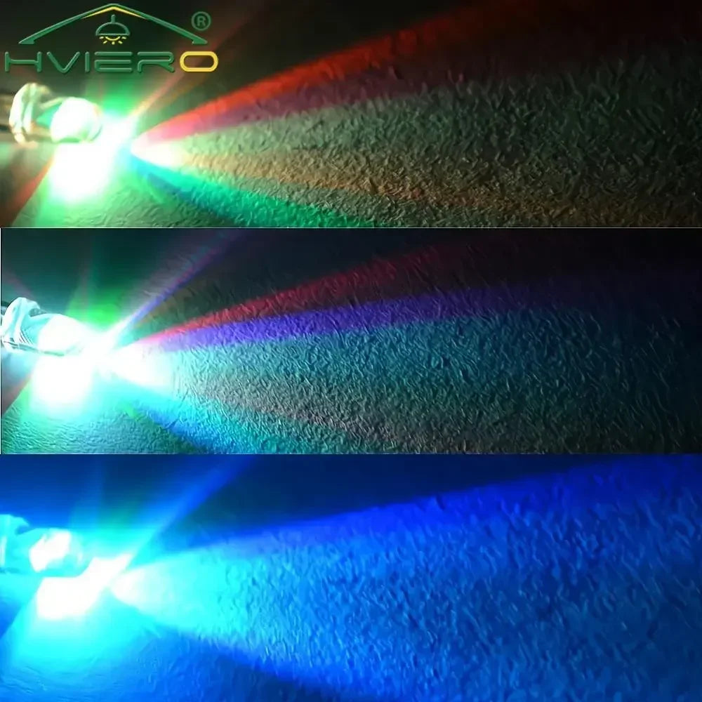 10-Pack 3mm RGB Flash LED Bulbs – Rainbow Flashing Diodes