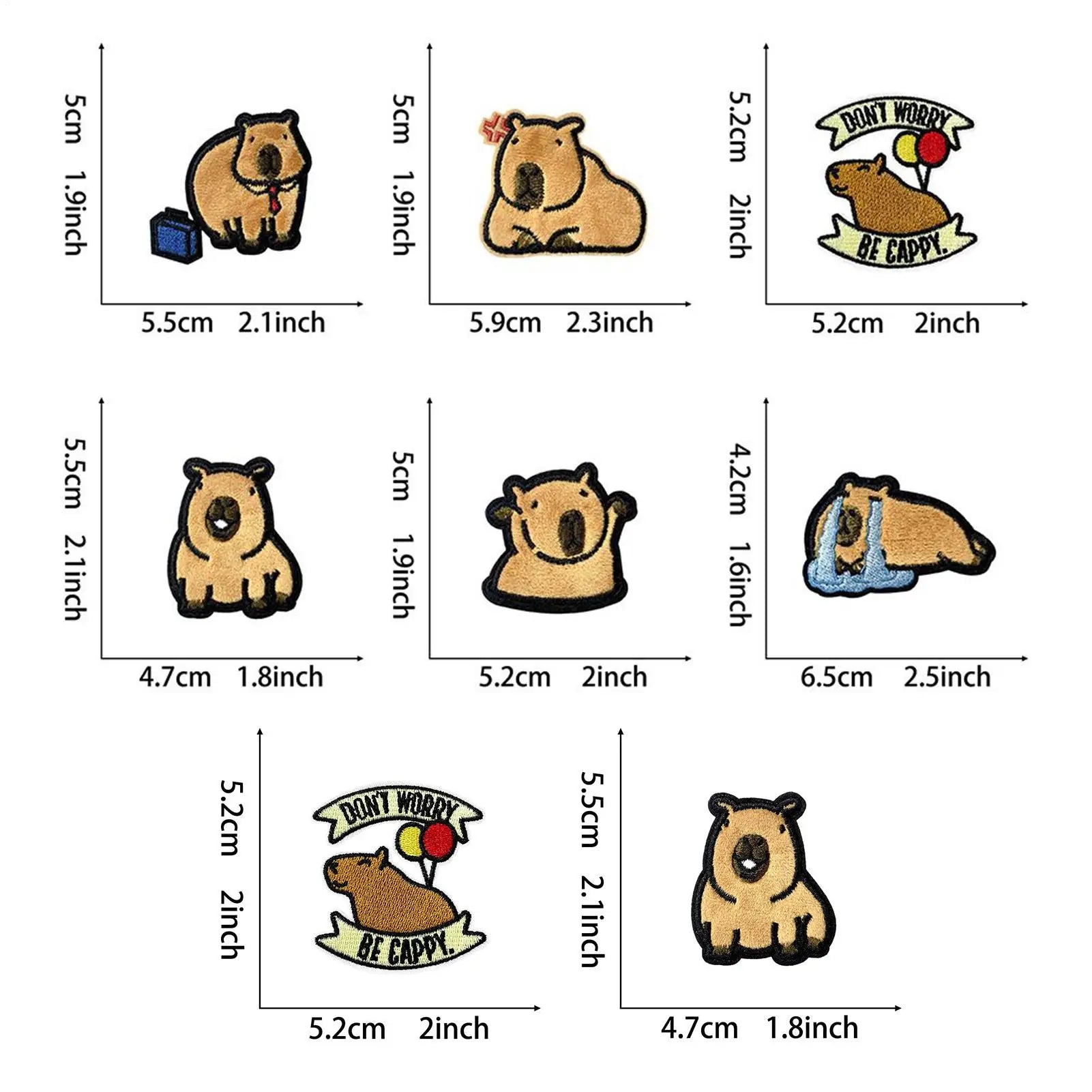 Animal Iron Patches Capybara Shape Backpacks Cute Embroidered