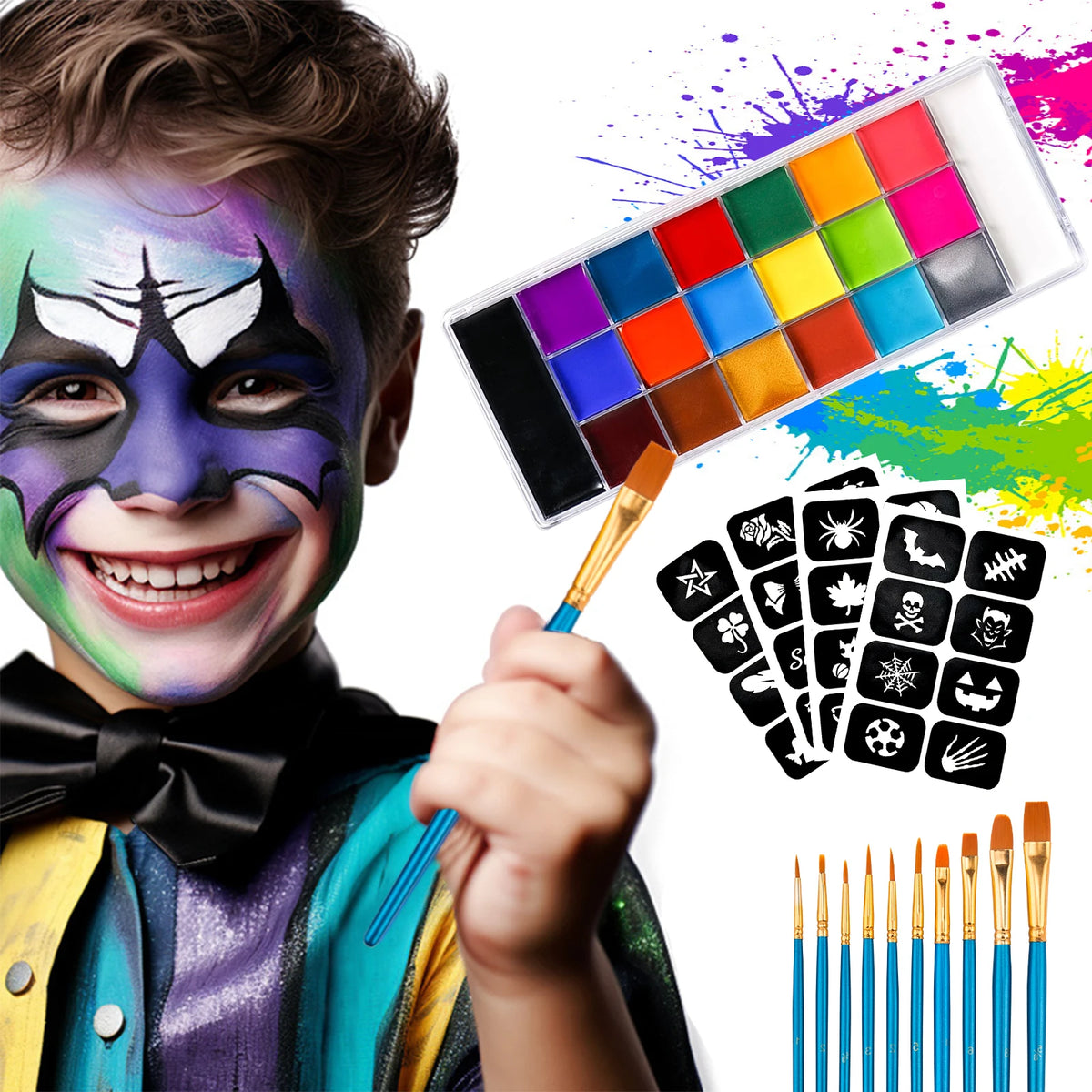 20 Face Body Paint Palette Long Lasting Safe Oil Painting Halloween Zpaxo SET B